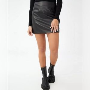 Cotton On Faux Leather Black Mini Skirt
